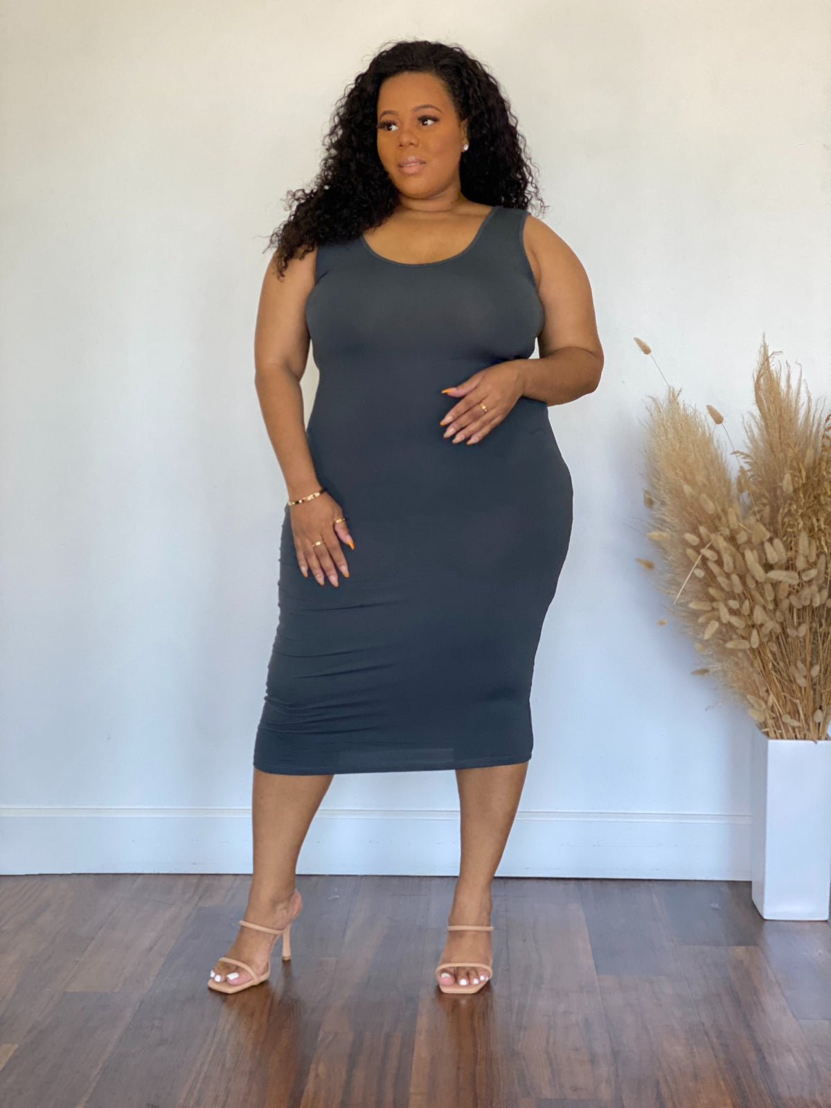 Simply Bodycon Dress | Charcoal