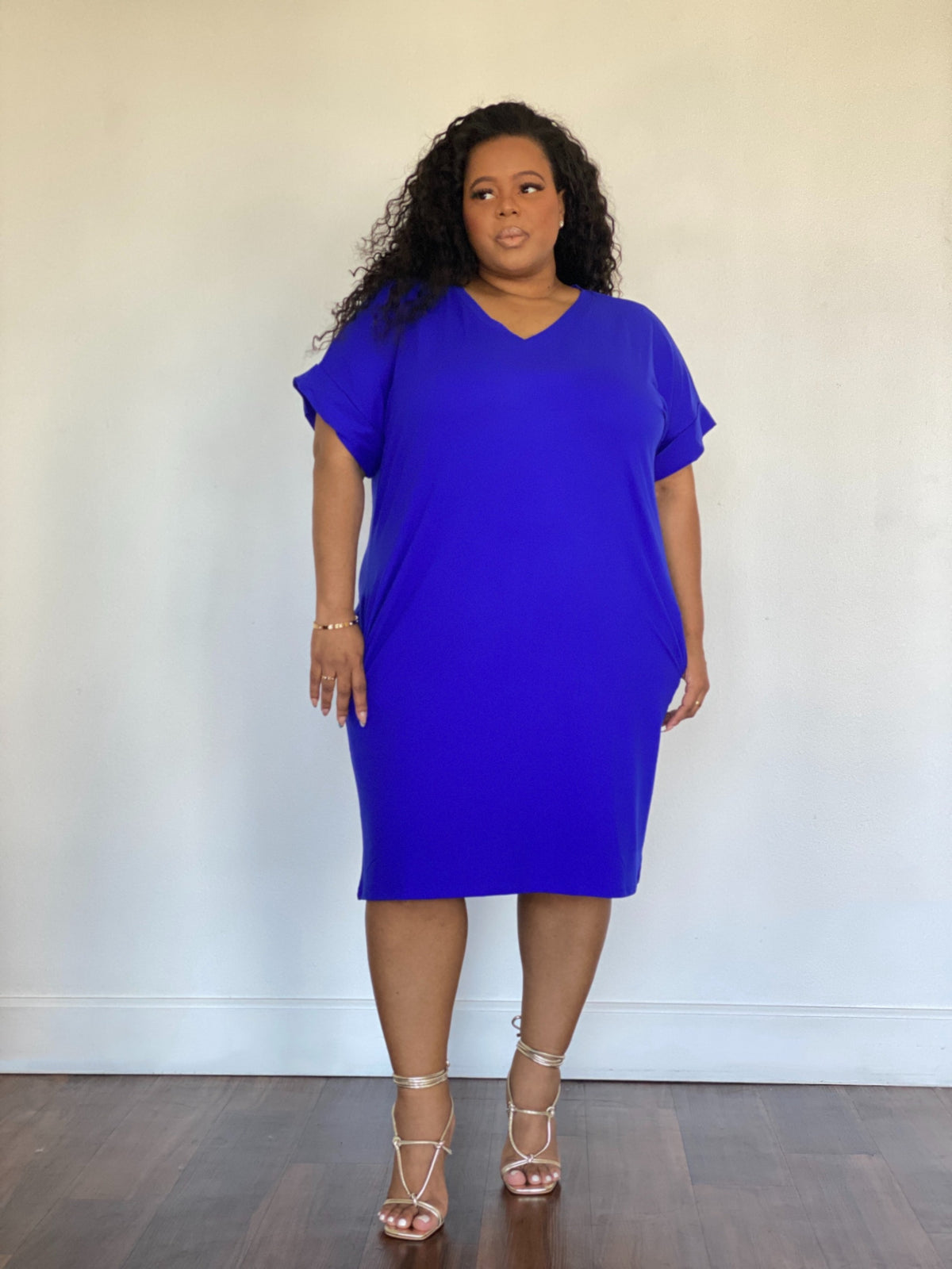 Effortless V-Neck Dress | Bright Blue